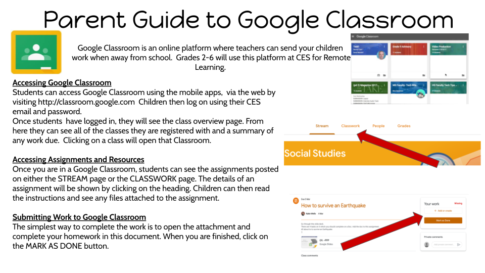 Google Classroom Login Directions